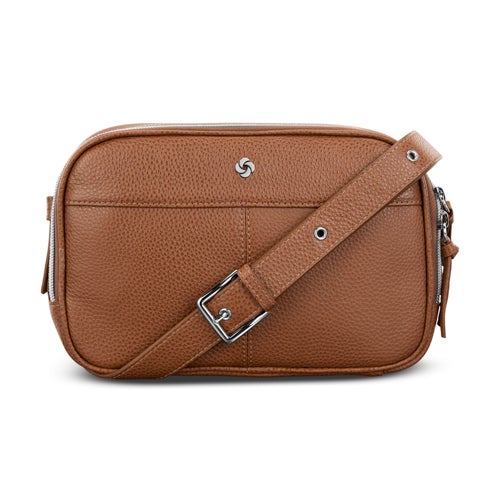Mobile Solution 2 Leather Crossbody, Cognac