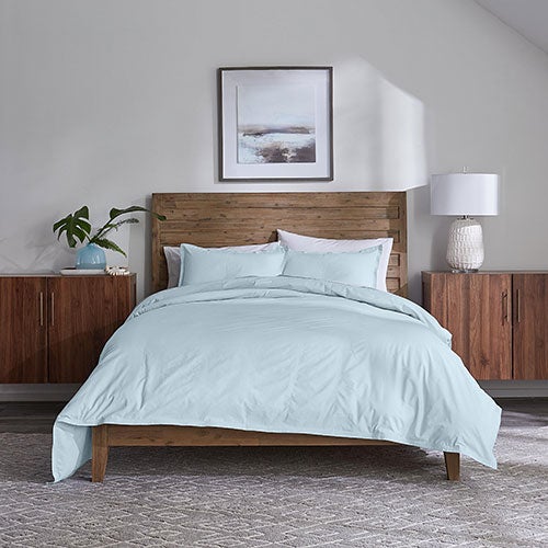 Love Solid Comforter Set - Full/Queen, Light Blue