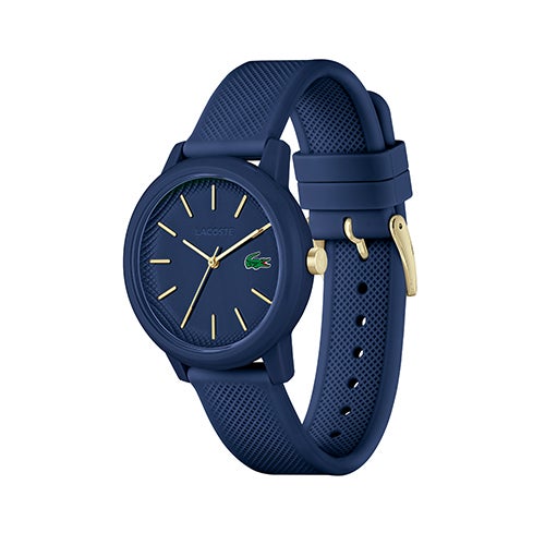 Ladies' 12.12 Gold & Navy Silicone Strap Watch