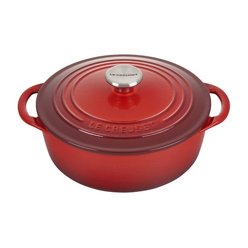 2.75qt Shallow Round Cast Iron Oven, Cerise