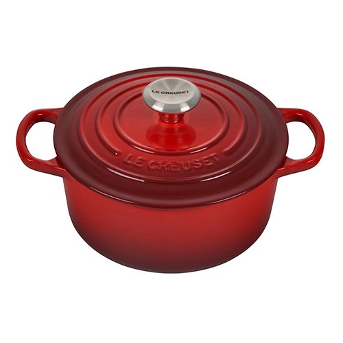 2qt Signature Cast Iron Round Dutch Oven, Cerise