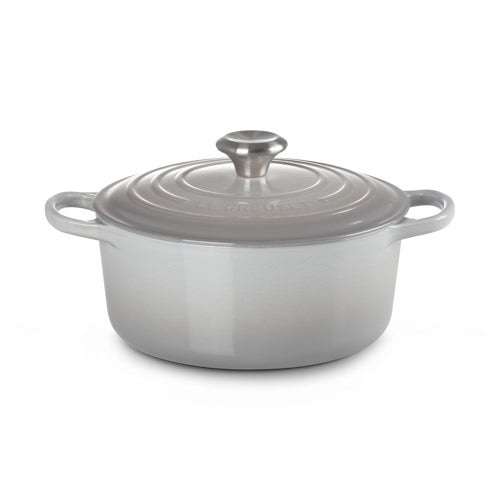 4.5qt Signature Cast Iron Round Dutch Oven, French Gray