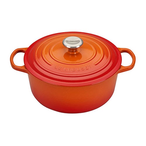 5.5qt Signature Cast Iron Round Dutch Oven, Flame