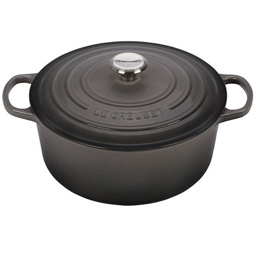 7.25qt Signature Cast Iron Round Dutch Oven, Oyster