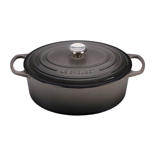 6.75qt Signature Cast Iron Oval Dutch Oven, Oyster