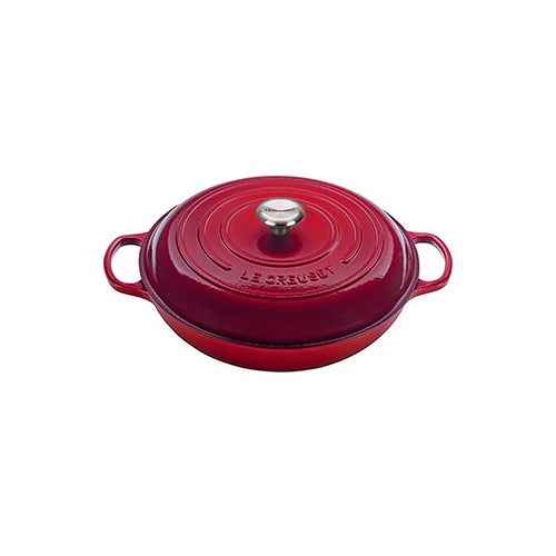 5qt Signature Cast Iron Braiser, Cerise