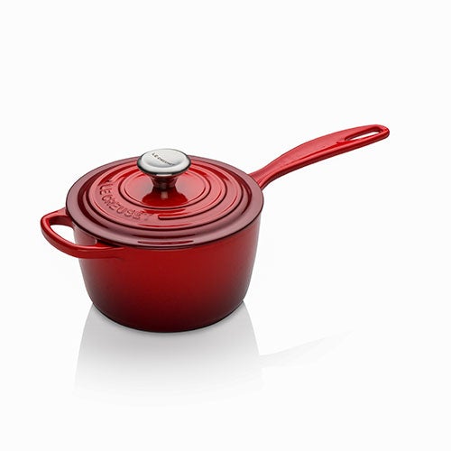 1.75qt Signature Cast Iron Saucepan, Cerise