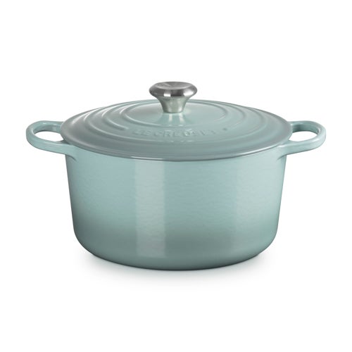 6.5qt Signature Cast Iron Deep Round Dutch Oven, Sea Salt