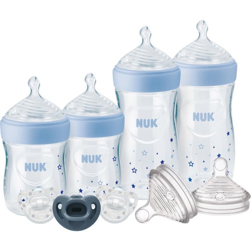 Simply Natural 9pc Bottle Gift Set w/ SafeTemp, Blue Stars