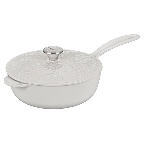 2.25qt Olive Branch Collection Saucier, Matte White