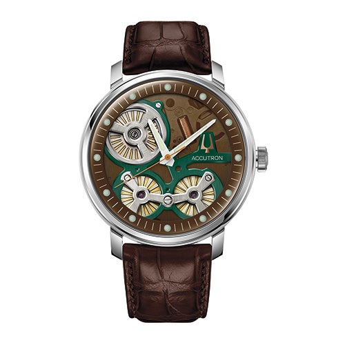 Men's Spaceview 2020 x La Palina Electrostatic Brown Strap Watch, Brown Dial