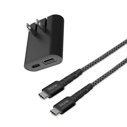 20W AC Pro Wall Charger + USB-C to USB-C Cable w/ Power Delivery, Black