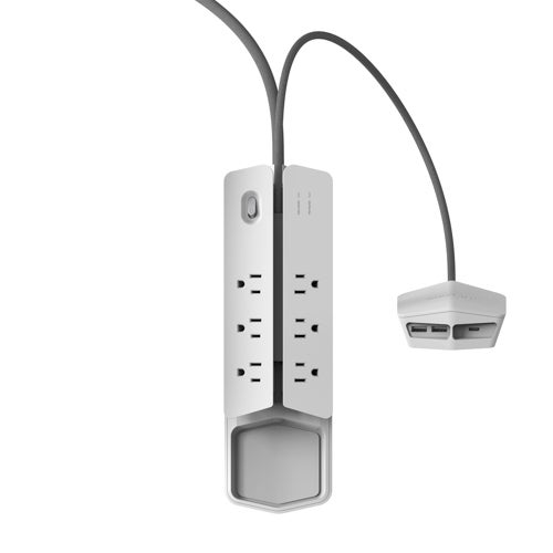 Power Center Vertex 6 AC Outlet Surge Protector, White