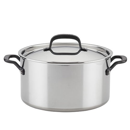 8qt Stainless Steel 5-Ply Clad Stockpot w/ Lid