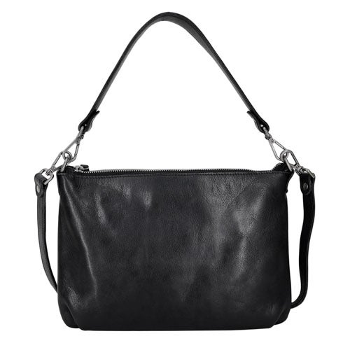 Stevie Leather Crossbody/Clutch, Black