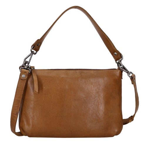 Stevie Leather Crossbody/Clutch, Cognac