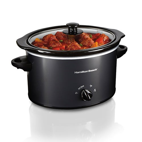 3qt Oval Slow Cooker, Black
