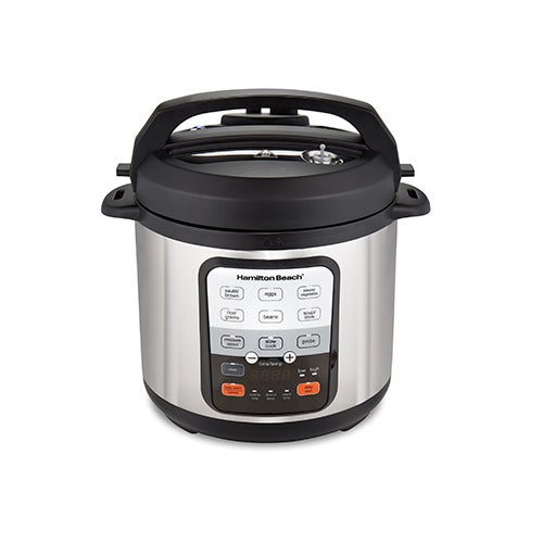 Hamilton Beach Programmable Slow Cooker, 6 Quart Capacity, Stovetop-Safe  Sear and Cook Crock, Silver, 33662