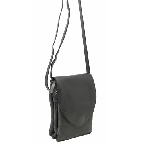 Pippa Leather Crossbody, Black