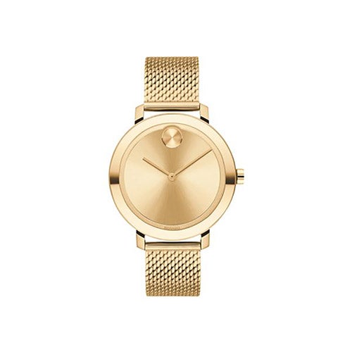 Ladies BOLD Evolution Gold-Tone Stainless Steel Mesh Watch, Gold Dial