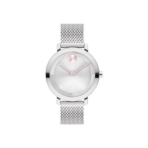 Ladies' Bold Evolution 2.0 Silver-Tone Stainless Steel Mesh Watch, Silver Dial