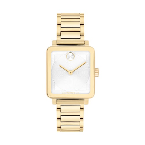 Ladies BOLD Evolution 2.0 Gold-Tone Stainless Steel Square Watch, White Dial