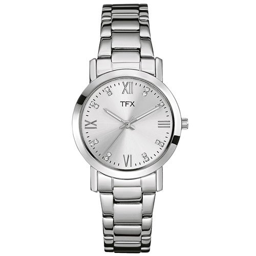 TFX Ladies Stainless Steel Bracelet, White Dial