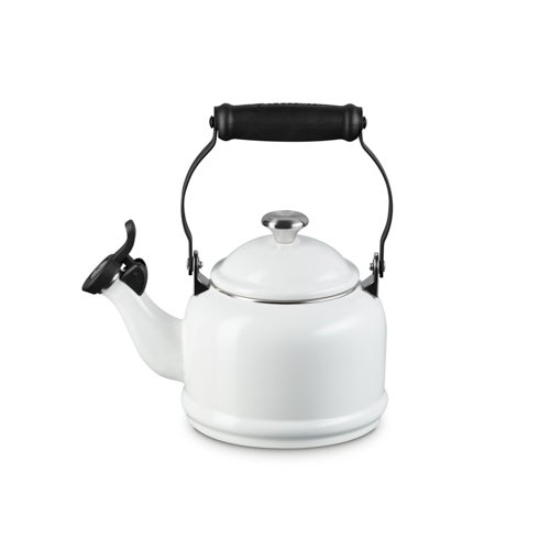 Demi Kettle w/ Metal Finishes, White