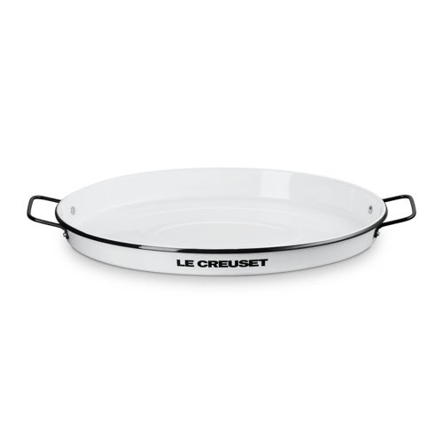 24" Everyday EnamelWare Oval Serving Tray, White