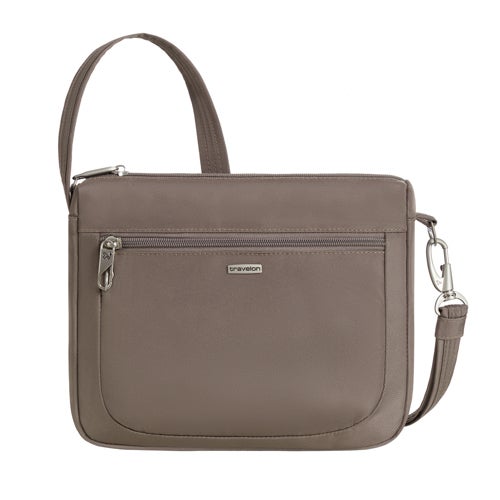 Anti-Theft Classic Small E/W Crossbody, Hazelnut