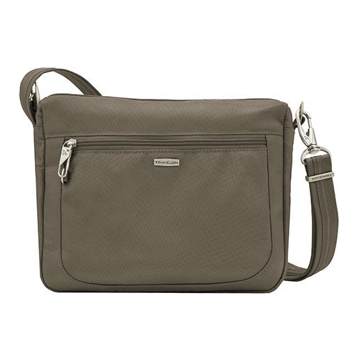 Anti-Theft Classic Small E/W Crossbody, Nutmeg