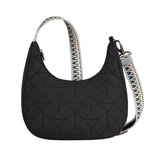 Boho Anti-Theft Slouchy Crossbody, Geo Black