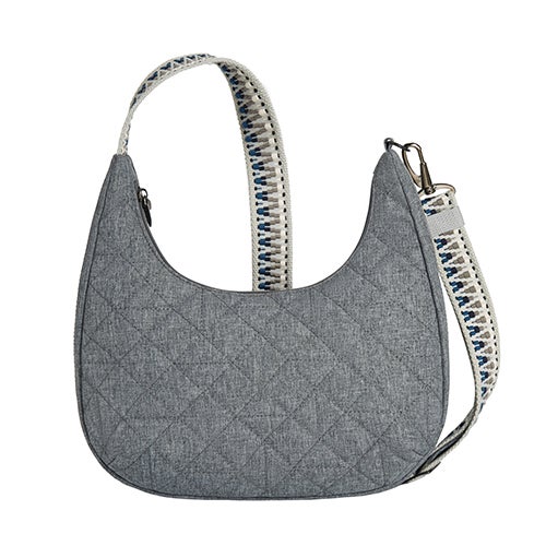 Boho Anti-Theft Slouchy Crossbody, Geo Gray Heather