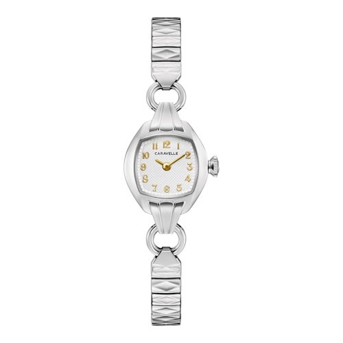 Ladies Classic Cocktail Silver-Tone Stainless Steel Watch, Silver Dial