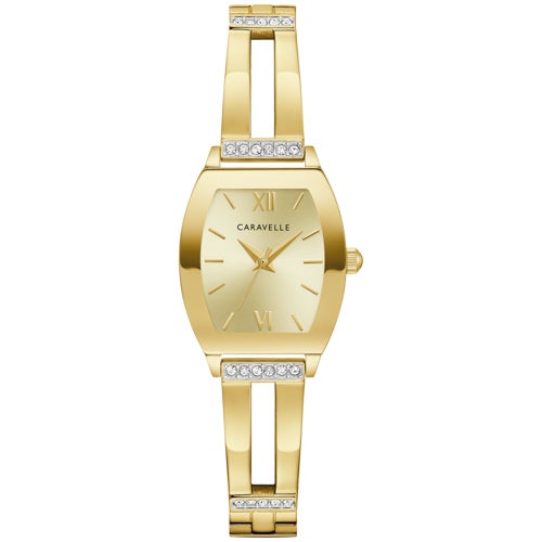 Ladies Modern Gold-Tone Stainless Steel Expansion Watch, Champagne Dial