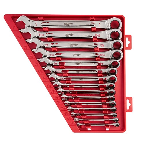 15pc SAE Multibit Ratcheting Combination Wrench Set