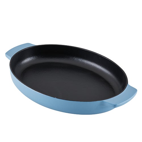 2.5qt Enamel Cast Iron Oval Au Grautin, Blue Velvet