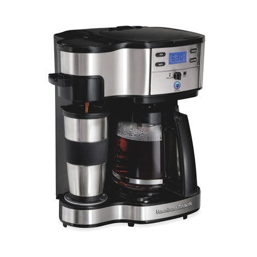 2-Way Coffeemaker w/ Single Serve & Carafe, Stainless