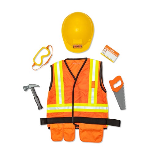 Construction Worker Role Play Costume Set, Ages 3-6 Years