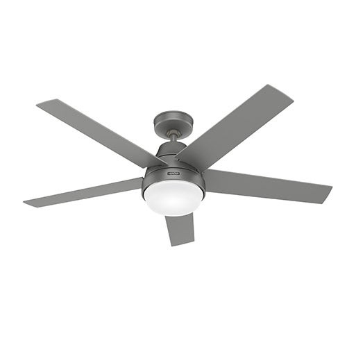 Aerodyne 52" Wifi Ceiling Fan w/ Light Kit, Matte Silver