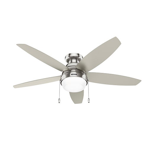 Liliana 52" Ceiling Fan w/ 2 LED Lights, Brushed Nickel/Matte Nickel