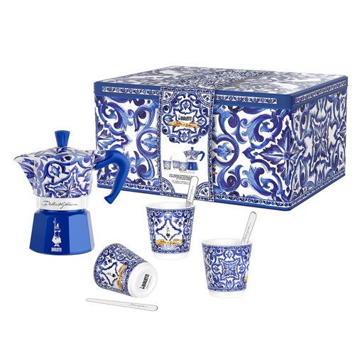 Moka Dolce & Gabbana Gift Set - 3 Cup Moka, Blu Mediterraneo