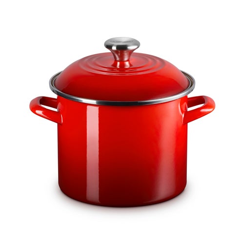 6qt Enamel on Steel Covered Stockpot, Cerise