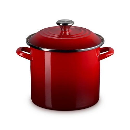 8qt Enamel on Steel Covered Stockpot, Cerise