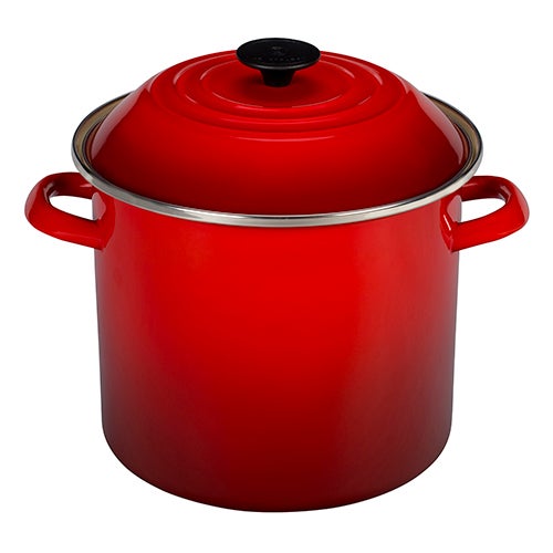 10qt Enamel on Steel Covered Stockpot, Cerise