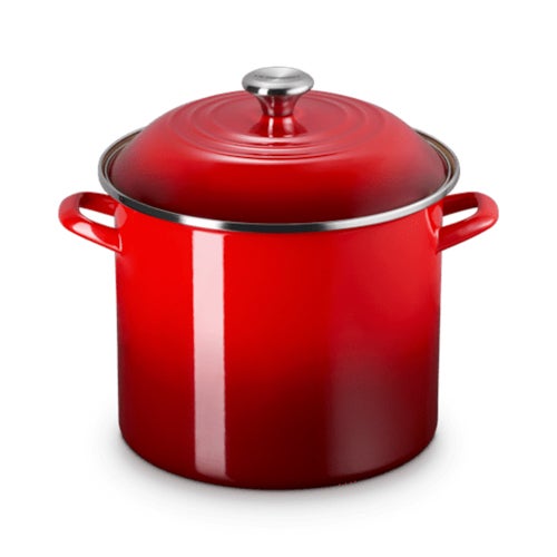 12qt Enamel on Steel Classic Stockpot w/ Lid, Cerise