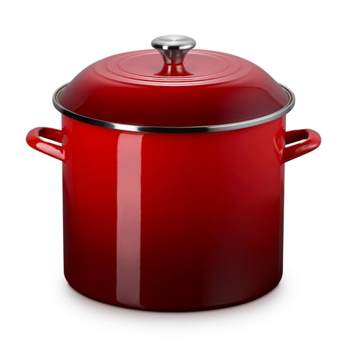 16qt Enamel on Steel Covered Stockpot, Cerise
