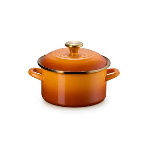 3.8qt Enamel on Steel Covered Stockpot, Persimmon