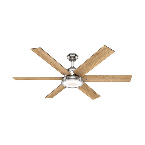 Warrant 60" Ceiling Fan w/ Light Kit Brushed, Nickel