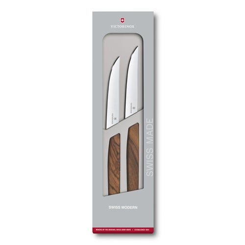 Swiss Modern 2pc Steak Knife Set, Walnut